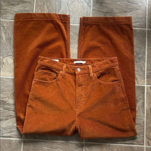 Levi’s Ribcage Wide Leg Orange Corduroy Pants Size 31 - Picture 14 of 14